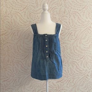 JCrew chambray  denim blouse/tank sz2